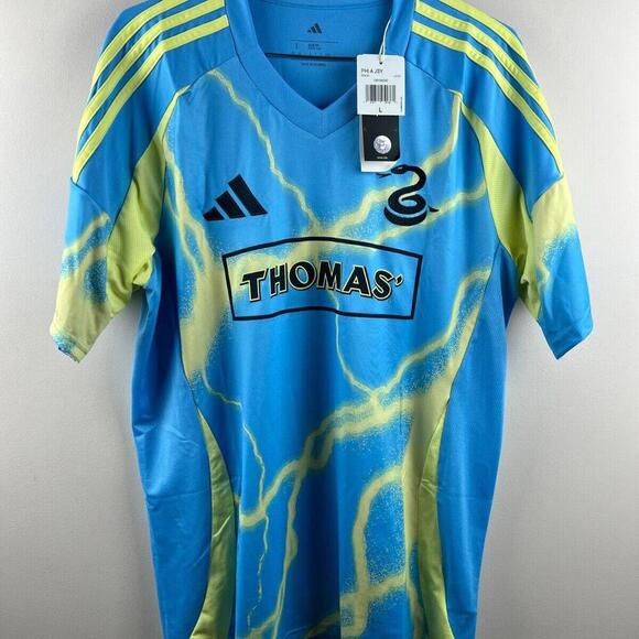Adidas Philadelphia Union 2024/25 Away Jersey Blue Lightning L JJ2160 NWT MLS - Picture 1 of 7